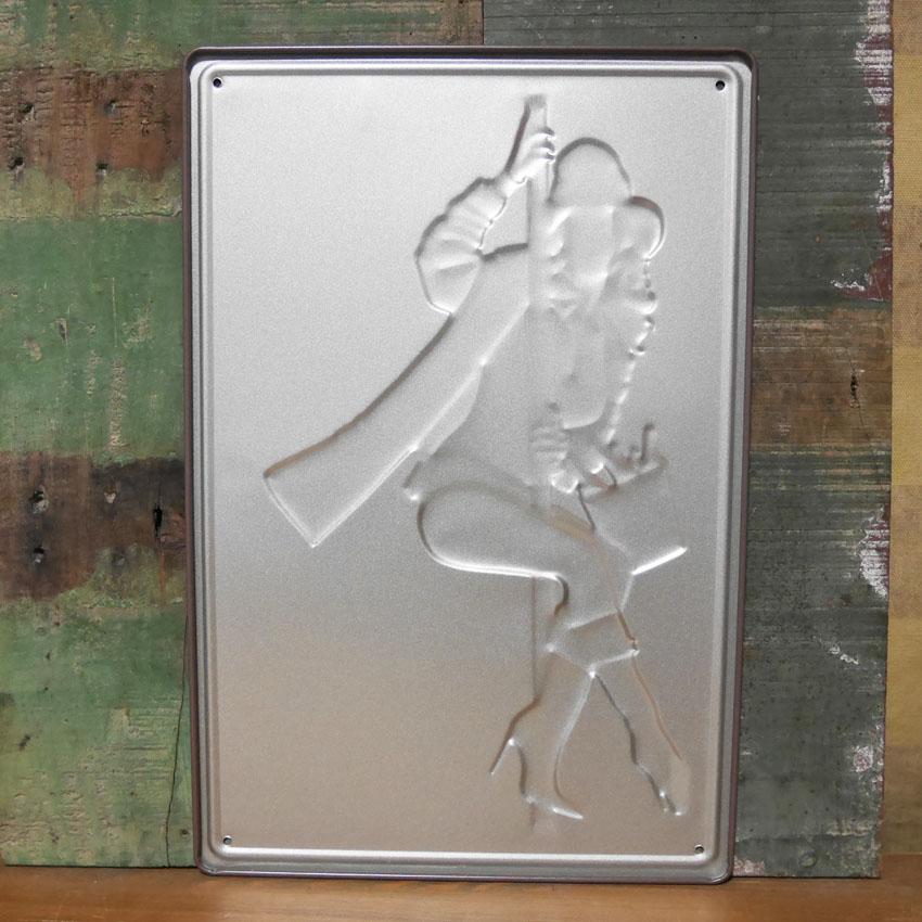 アンティーク メタル エンボス プレート Always on Call ブリキ看板