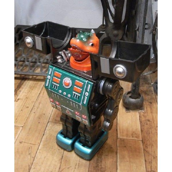 ブリキの電動ロボット スモーキングディノ ブリキのおもちゃ