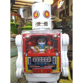 ブリキのおもちゃ ブリキの電動ロボット コックピットロボット