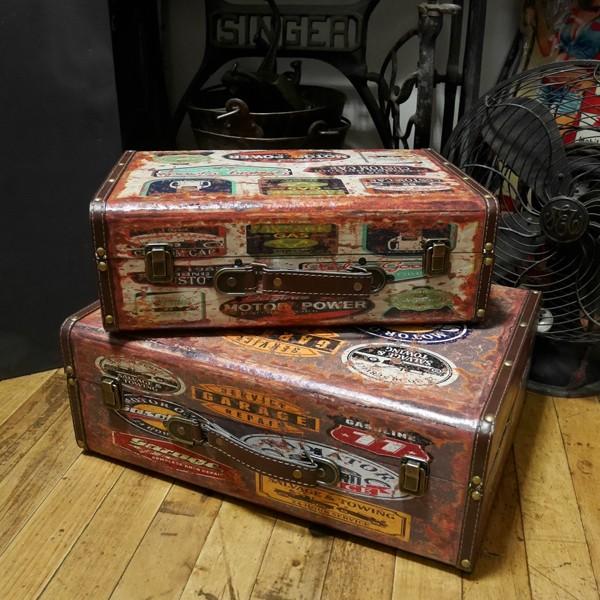 ガレージ　アソートメント　メタルシェルフティン缶　アンティーク品　6163B アンティーク リメイクペール缶｜木製看板のGLITZ-GLITZ