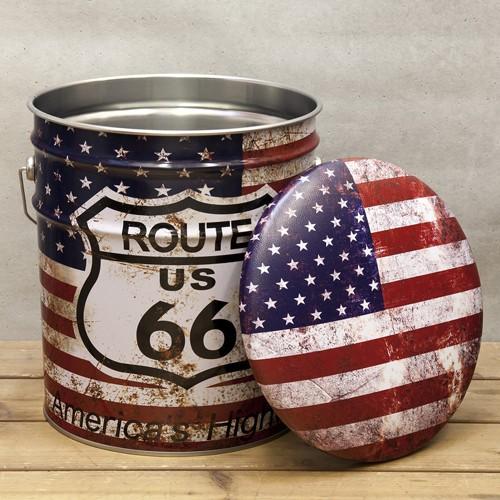 ぺール缶 スツール ROUTE66 US 収納ボックス オイル缶 椅子