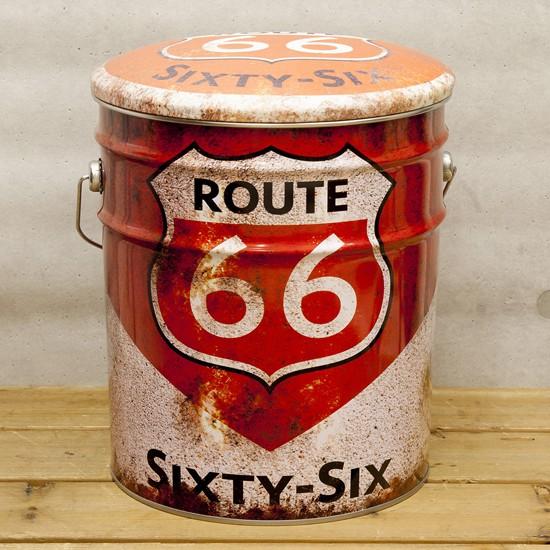 ぺール缶 スツール ROUTE66 ORANGE 収納ボックス オイル缶 椅子