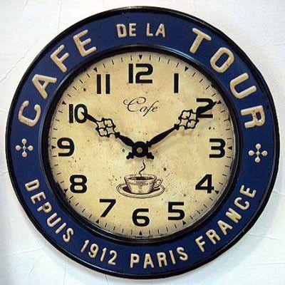 壁掛け時計 ウォールクロック Cafe tour カフェクロック : アメリカン