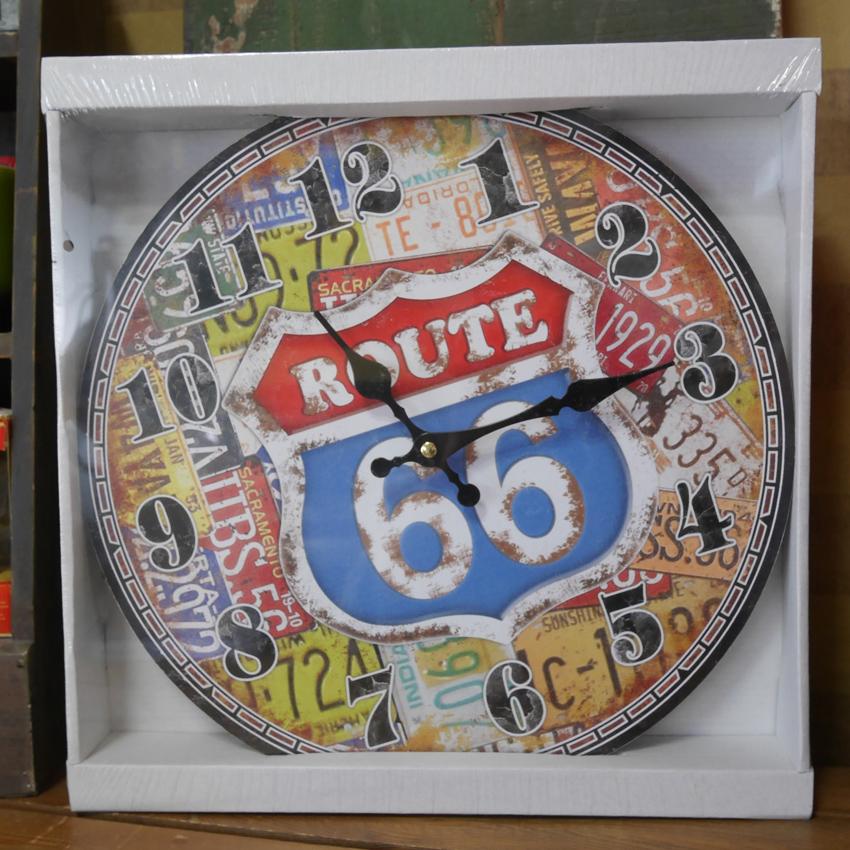 ルート66 ナンバープレート ウォールクロック ROUTE66 壁掛け時計