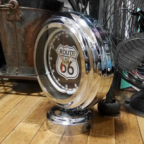 アメリカン雑貨ルート66ガスランプ型置き時計 レトロ、アンティーク風 アメリカン レトロ 置時計 ROUTE66 ガスポンプ ビンテージ