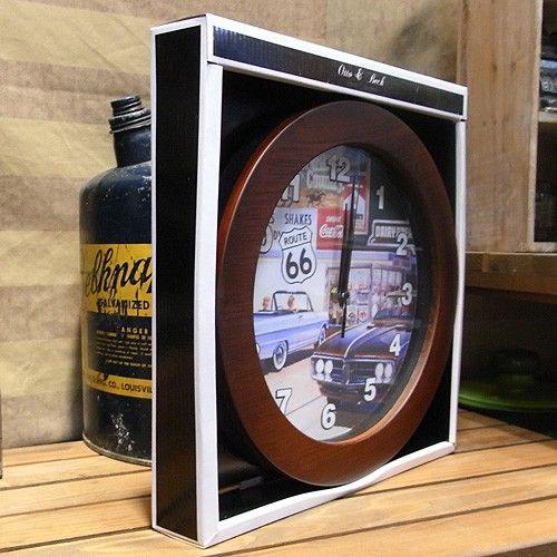 アメリカン☆★ROUTE66☆★壁掛け時計✨ Amazon.co.jp: アメリカン アンティーク風 34cm 時計 クロック Route66