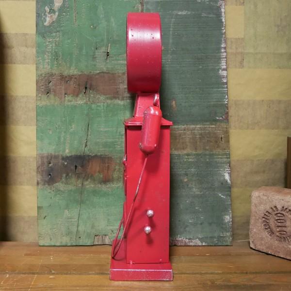 ルート66 置時計 ガソリンスタンドクロック レッド ガスポンプ