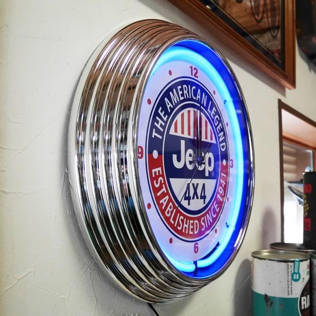 ジープ ネオンクロック 掛け時計 JEEP NEON CLOCK SINGLE ウォールクロック ck69アメリカン雑貨のグッズファーム 通販 Yahoo!ショッピング
