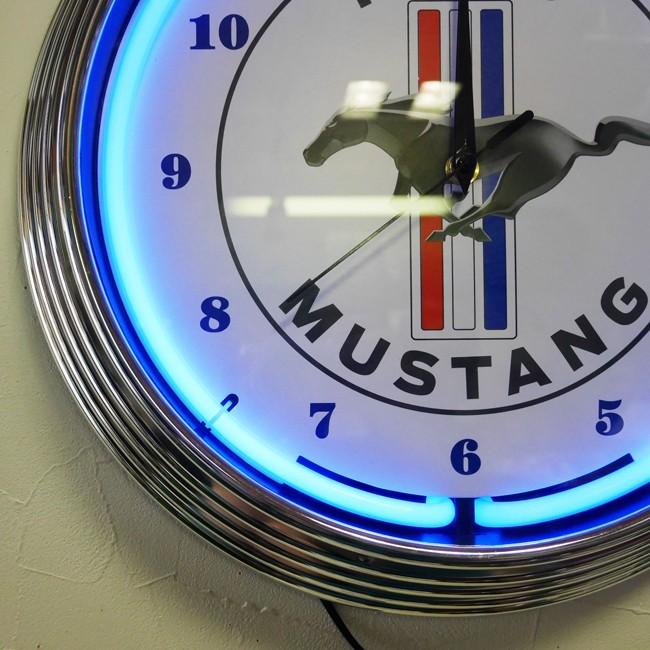 フォード マスタング ネオンクロック 掛け時計 FORD MUSTANG NEON CLOCK SINGLE ウォールクロック ck70