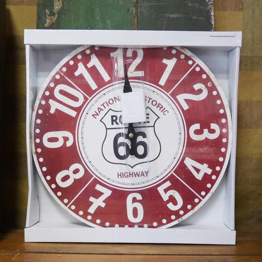 ルート66 アンティークMDFクロック 掛時計 ROUTE66 National Historic