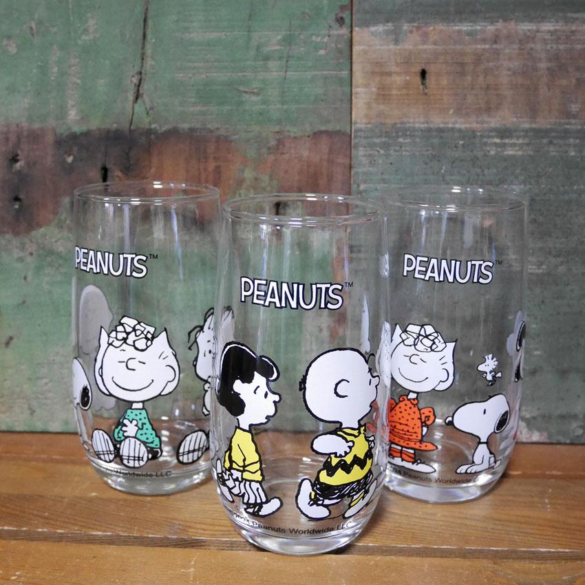 SNOOPY スヌーピー ライン グラス コップ PEANUTS GLASS