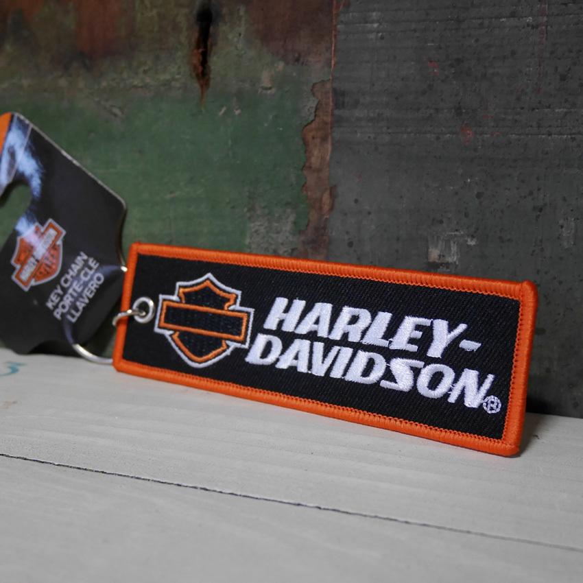 ハーレーダビッドソン エンブロイデッド ウーブン キーチェーン Harley-Davidson キーホルダー｜goodsfarm｜02