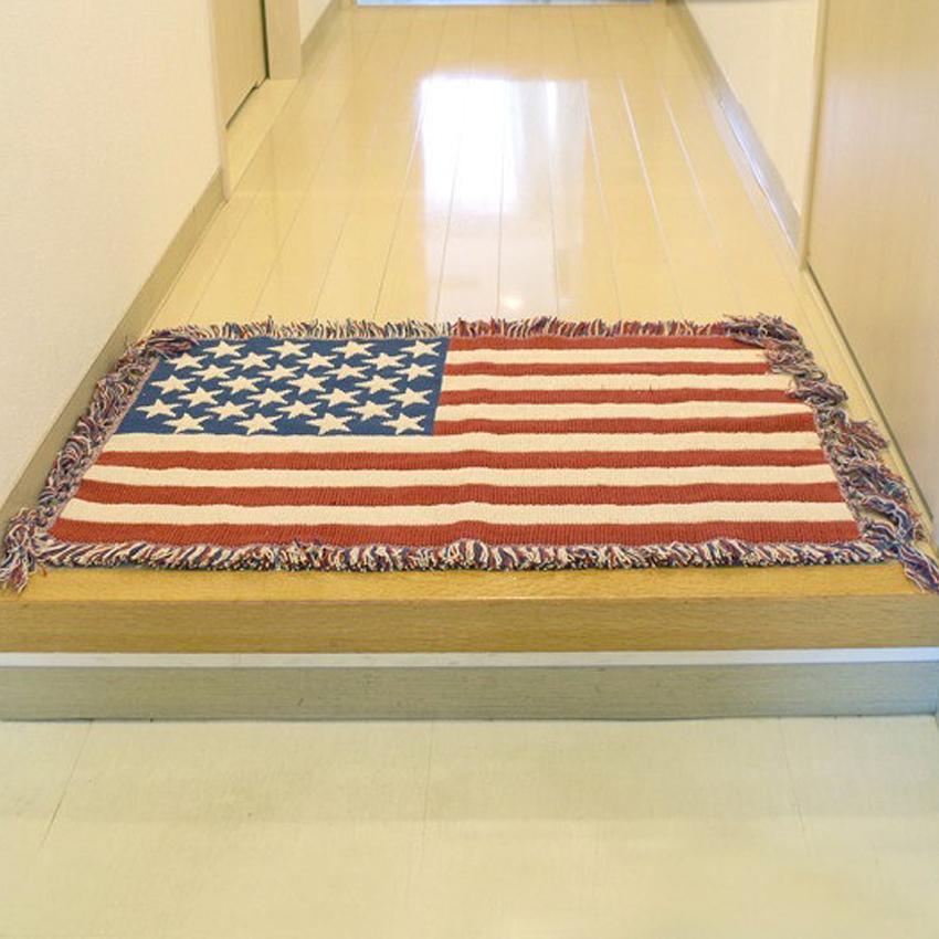 アメリカンフラッグ 星条旗 ヴィンテージ風 ラグ マルチカバー