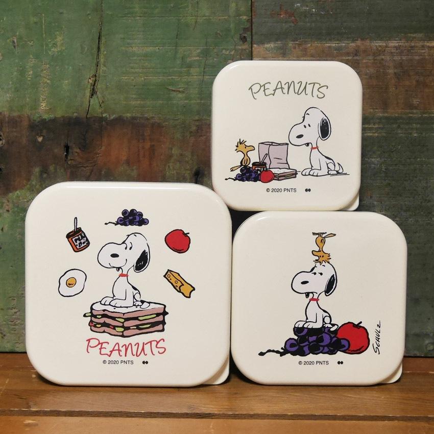 SNOOPY（スヌーピー） ランチボックス 3Pセット PEANUTS シールランチ