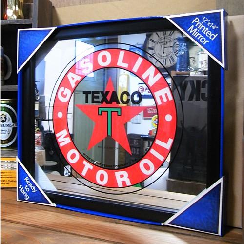 テキサコ ガソリン アメリカン パブミラー ガレージミラー 壁掛け 鏡