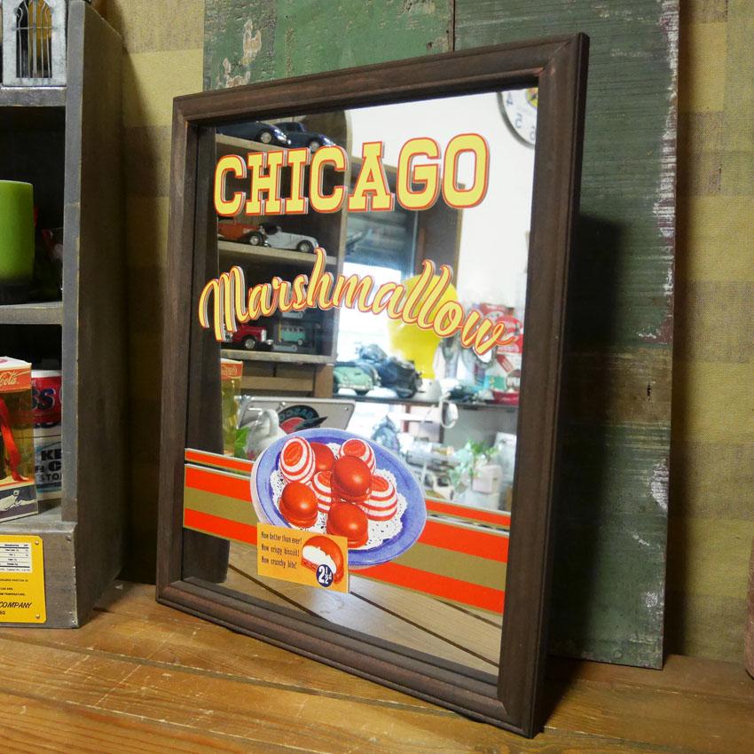 パブミラー CHCAGO Marshmallow インテリア ウォールミラー 鏡 PUB