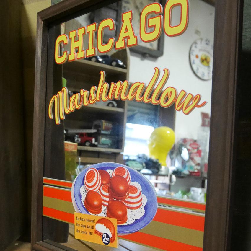 パブミラー CHCAGO Marshmallow インテリア ウォールミラー 鏡 PUB