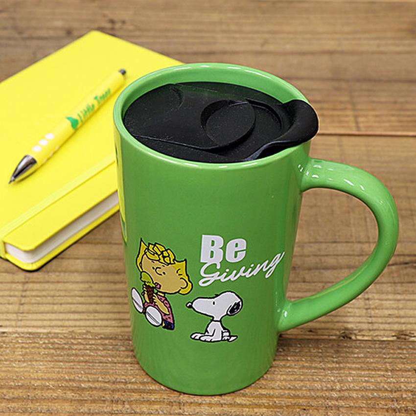SNOOPY（スヌーピー） トラベル マグ 18oz. ふた付き マグカップ