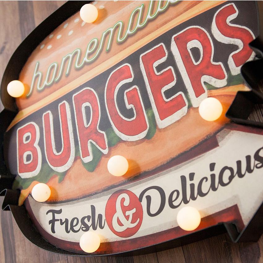 アメリカンクラシック LED Sign BURGERS ハンバーガー ネオンサイン