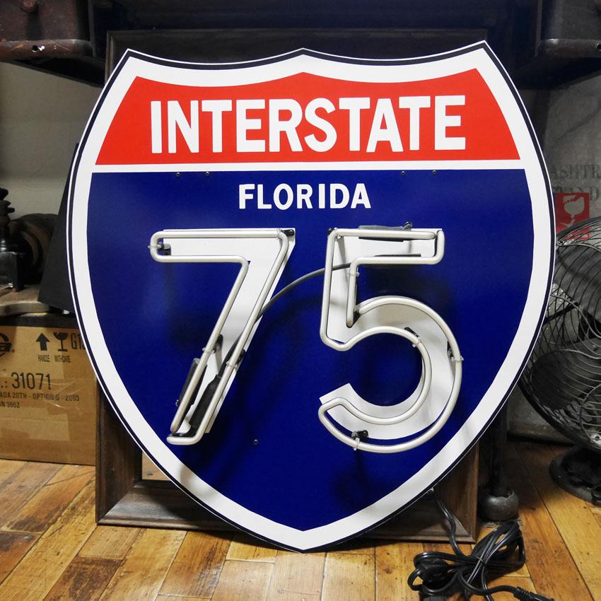 ネオンサイン トラフィックサイン フロリダ INTER STATE FLORIDA 75