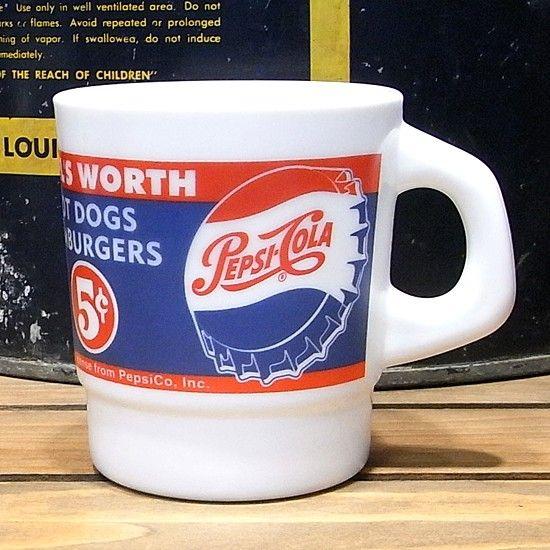 ペプシコーラ ミルキーガラス スタッキング マグカップ : アメリカン