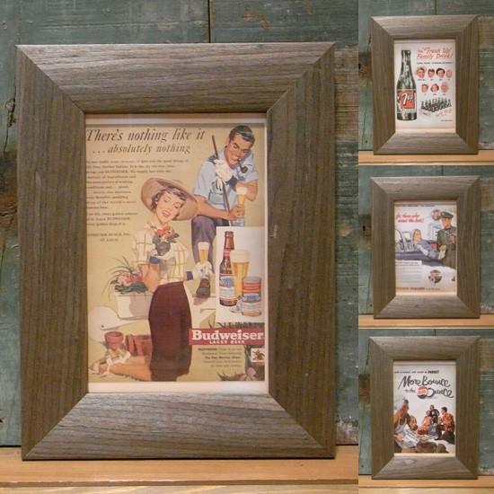 レトロ ミニ ピクチャーフレーム ポストカード 写真立て ウッデン