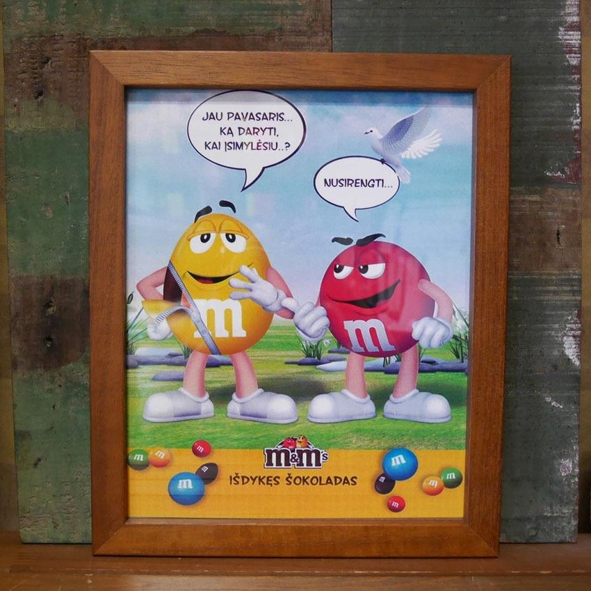 m＆m　Customperformance シルクスクリーンポスター　木製額縁 m＆m Customperformance シルクスクリーンポスター 木製額縁