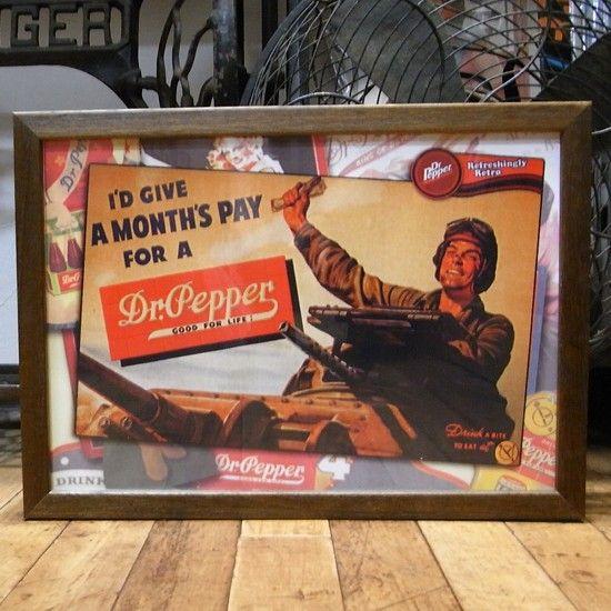 ドクターペッパー アメリカンポスター 木製フレーム アメリカン雑貨