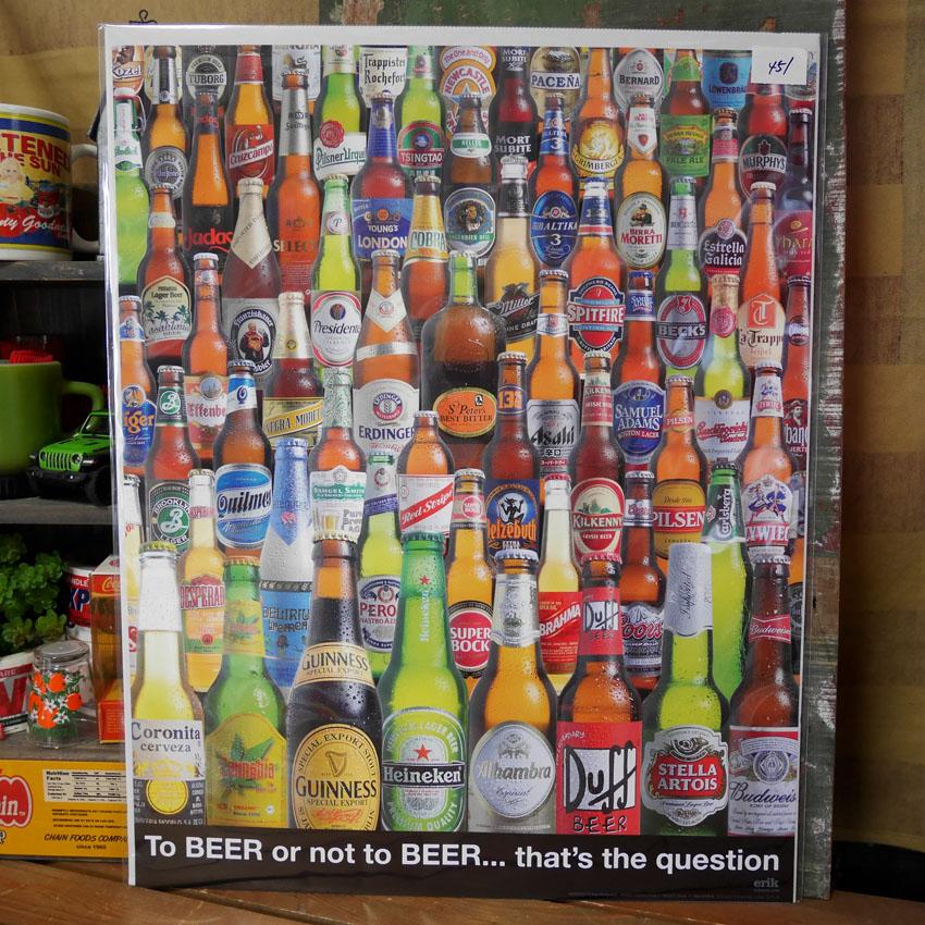 ヴィンテージ　ビール　ボトル　インテリア ボトルビール ミニポスター インテリア BEERS TO BEER OR NOT