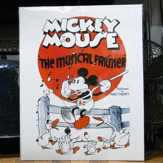 Francfranc　ミッキーポスター 1960's DISNEY ミッキー パロディ ブラックライト 額入り