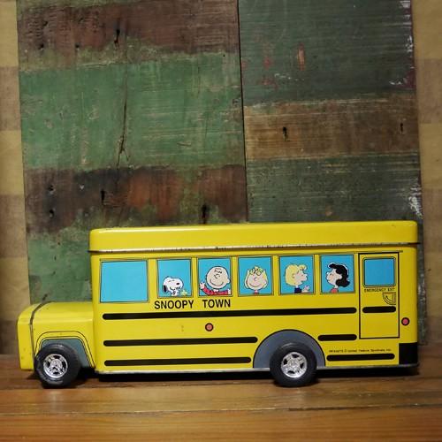 スヌーピー スクールバス ティン缶 ビンテージ 小物入れ ピーナッツ