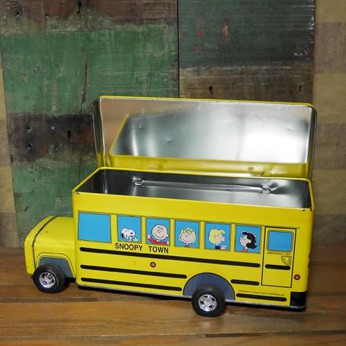 スヌーピー スクールバス ティン缶 ビンテージ 小物入れ ピーナッツ