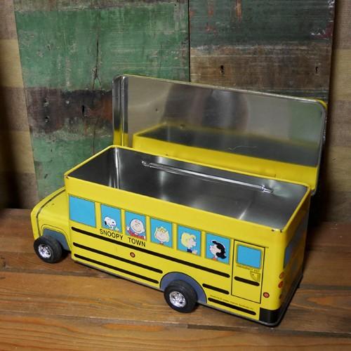 スヌーピー スクールバス ティン缶 ビンテージ 小物入れ ピーナッツ