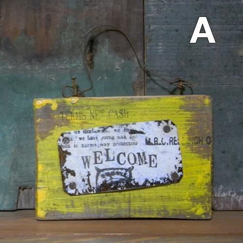 ミニ ウェルカムプレート WELCOME 古材 リメイク看板 : アメリカン雑貨