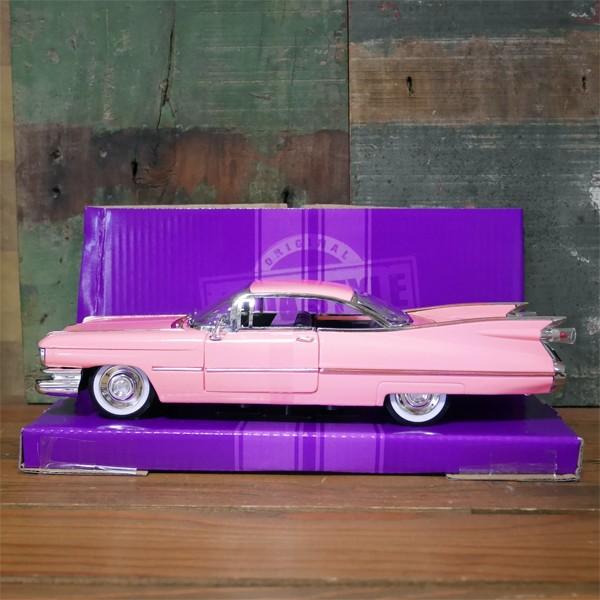 新品 ミニカー アメ車 模型 Jada 1/24 1959 キャデラック ピンク JADA 1959 Cadillac Coupe De Ville Pink 1/24 Scale Diecast