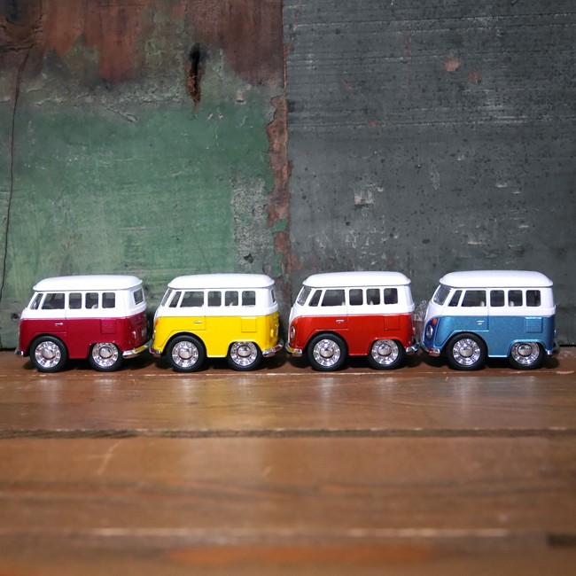 フォルクスワーゲン ダイキャストミニカー Vivit Color 4Pセット Volkswagen Little Van バス プルバックミニカー｜goodsfarm｜02