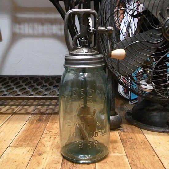 バターメーカー アンティークタイプ メイソンジャー : アメリカン雑貨