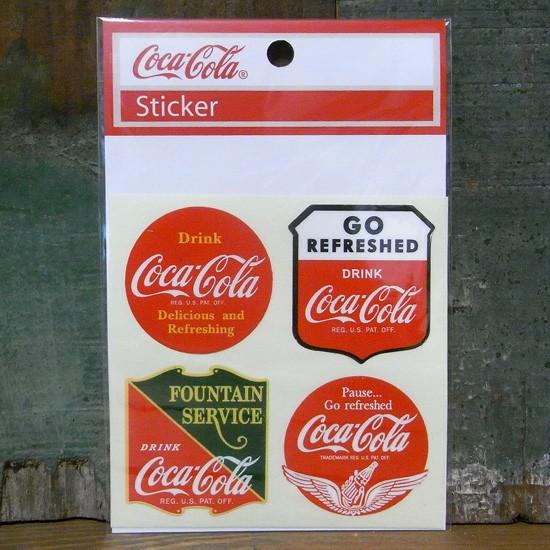 アメリカン雑貨のグッズファームコカコーラ ステッカー 4セット Cocacola Value Stickers アメリカン雑貨 注文後の変更キャンセル返品