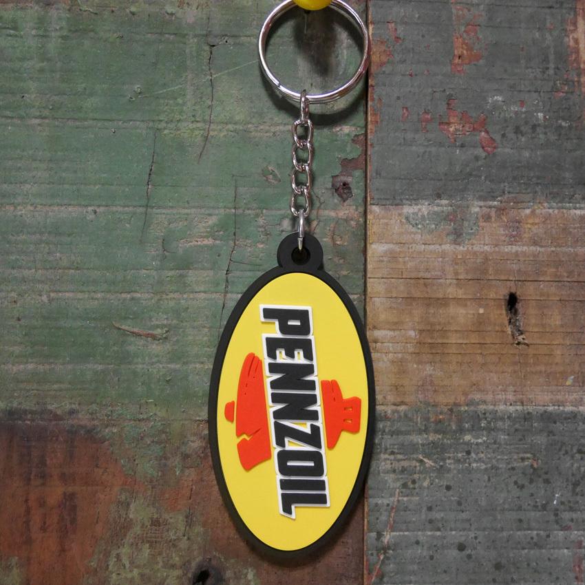 ラバーキーホルダー PENNZOIL ペンズオイル キーリング アメリカン雑貨