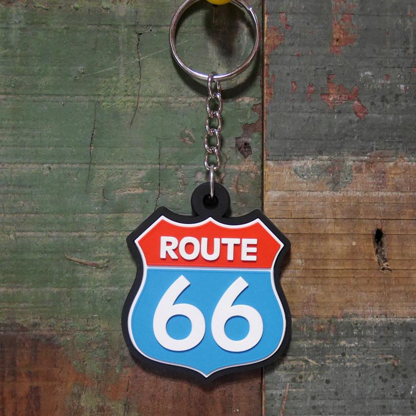 ラバーキーホルダー ルート66 ROUTE66 キーリング アメリカン雑貨