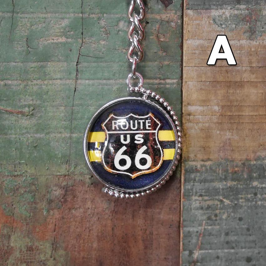 ROUTE66 リバーシブル バブルキーホルダー ルート66 キーリング