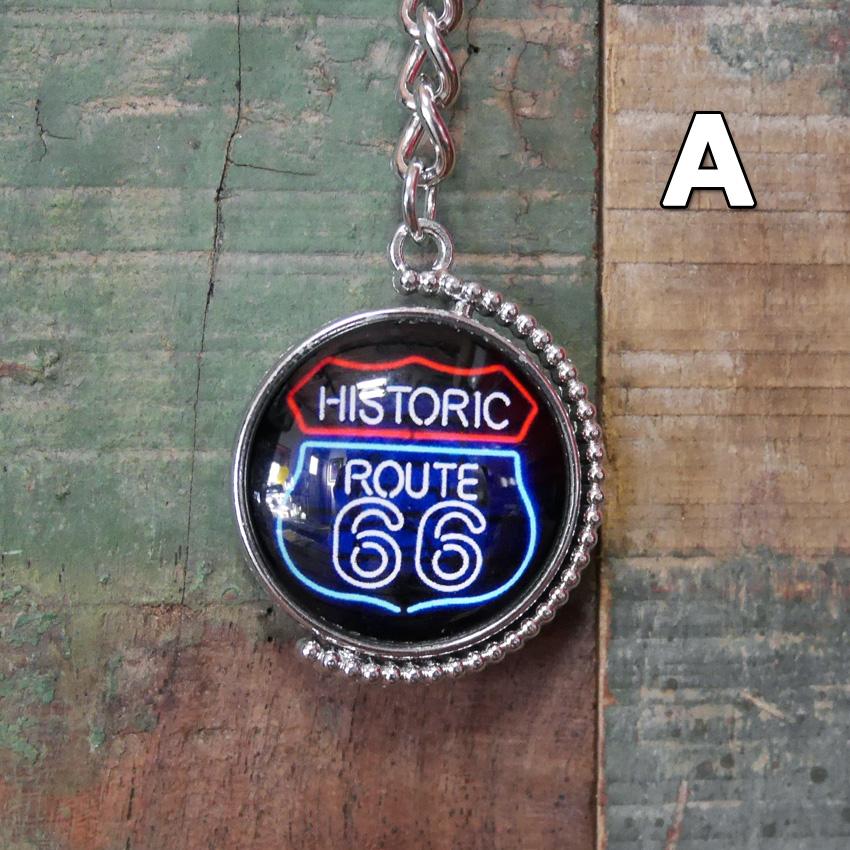 ROUTE66 リバーシブル バブルキーホルダー ルート66 キーリング