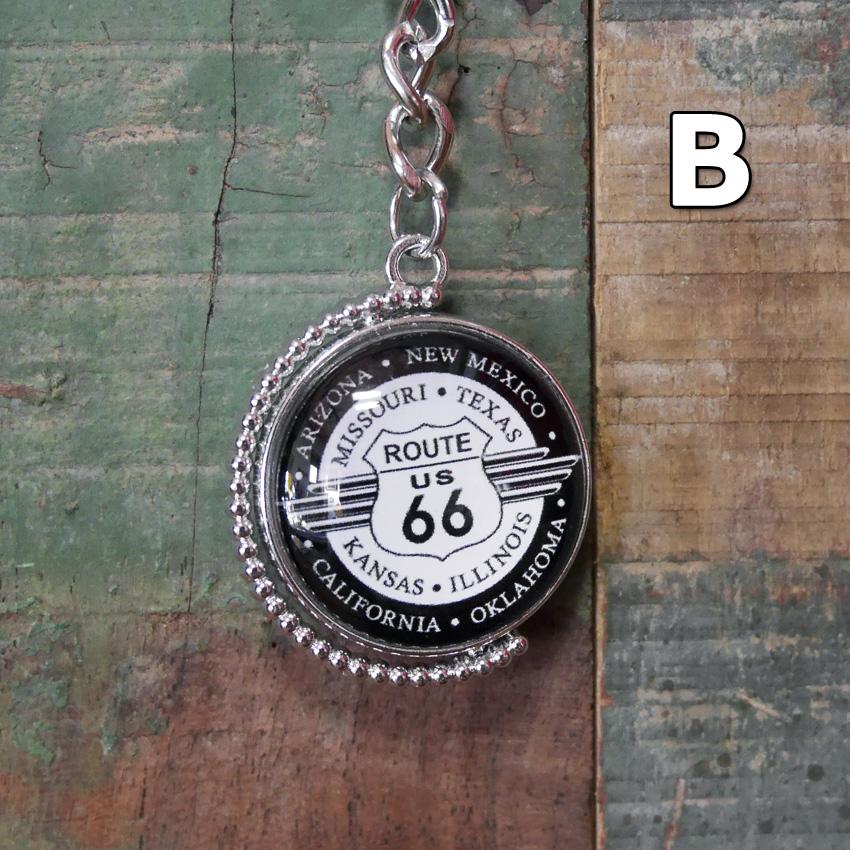 ROUTE66 リバーシブル バブルキーホルダー ルート66 キーリング