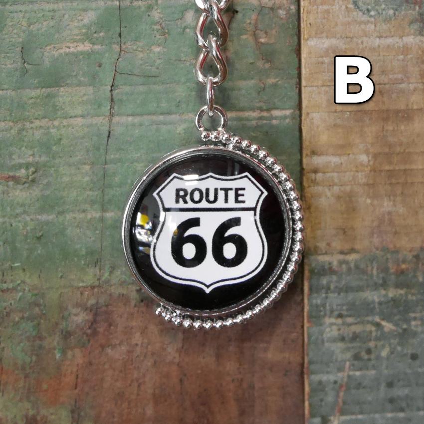 ROUTE66 リバーシブル バブルキーホルダー ルート66 キーリング