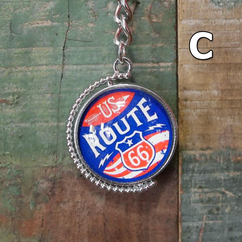 ROUTE66 リバーシブル バブルキーホルダー ルート66 キーリング
