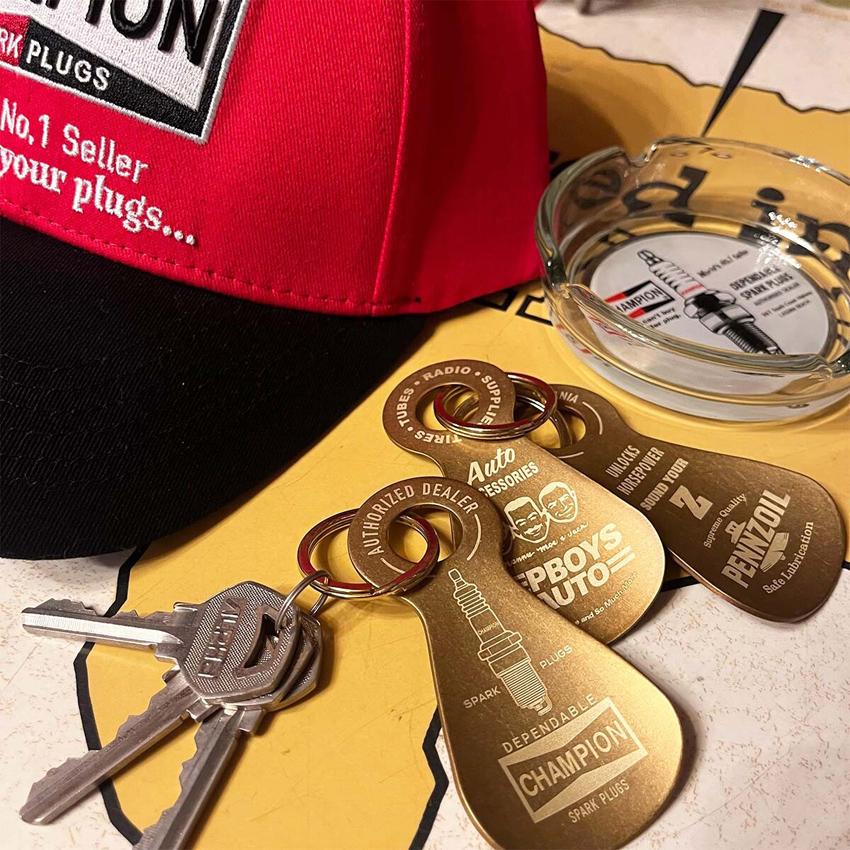 ADVERTISING SHOEHORN KEY RING 真鍮 靴べら キーホルダー 靴すべり