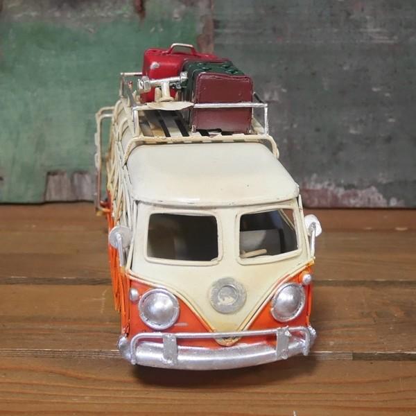 フォルクスワーゲン ミニチュアバス ノスタルジックデコ 自動車 ブリキ