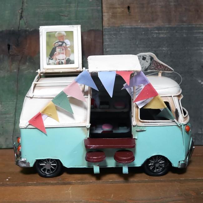 キッチンバスカフェ 自動車 インテリア ワーゲンバス タイプ ブリキの