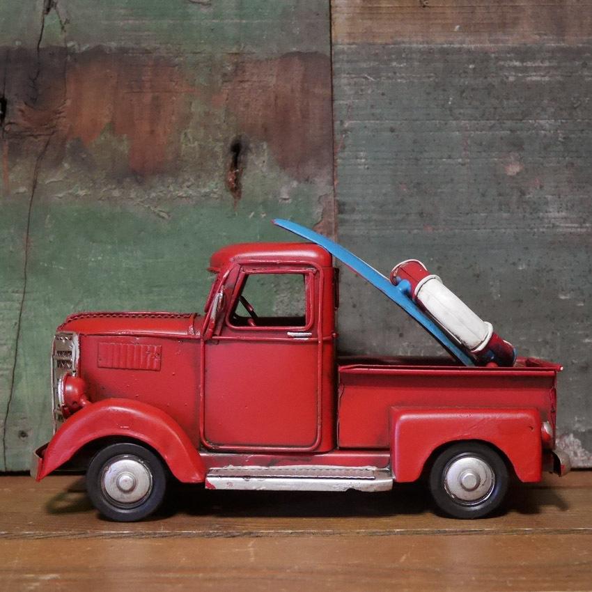 アメリカンピックアップトラック　ブリキ 楽天市場】ブリキ おもちゃ ピックアップ トラック（レッド）L32