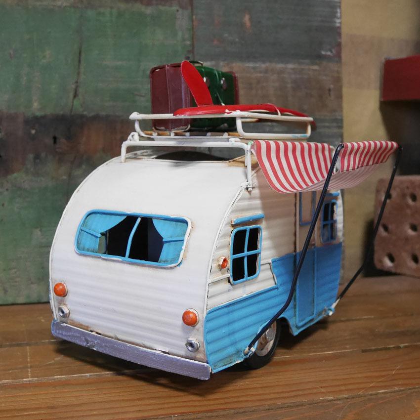 【当時物！ブリキの車】MF731 トラベリングカー 青/白 当時物！ブリキの車】MF731 トラベリングカー 青/白